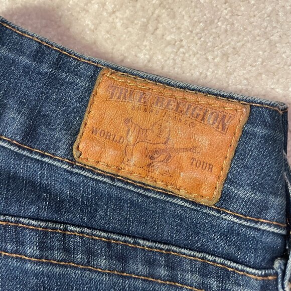 True Religion Bule Straight Cropped Jeans - Picture 2 of 7